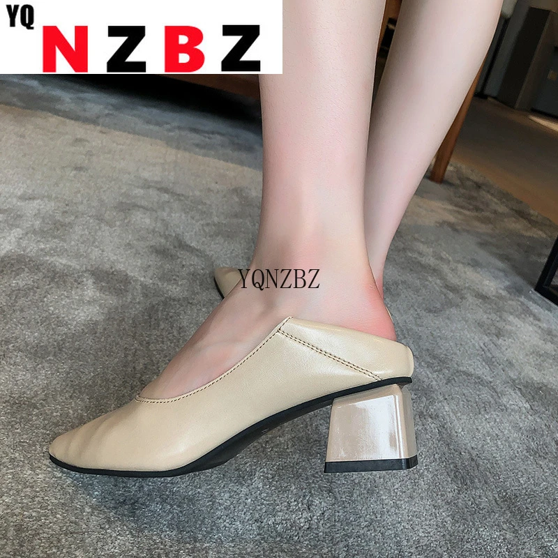 

2022 NEW Women Pumps Genuine Cow Leather Pointed Toe High Heel Soft Shoes Comfortable Office Ladies Work Shoes Handmade