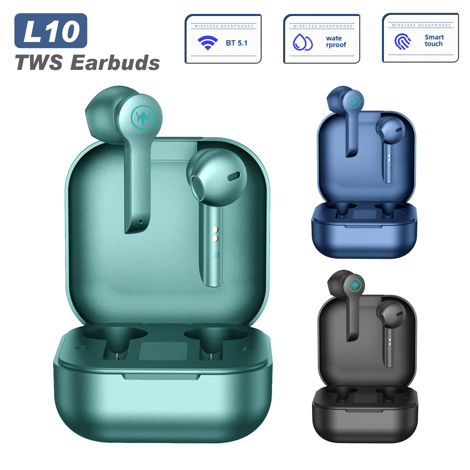 TWS-наушники L10 с микрофоном и сенсорным управлением Bluetooth 5 1  | Наушники -1005002220158695