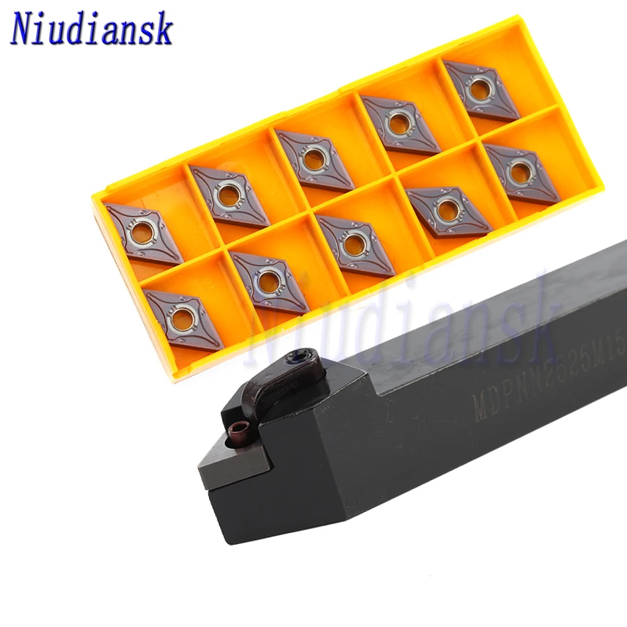 

1pc MDPNN2020K15 External Straight Turning Tool Holder MDPNN2525M15 Arbor + 10pcs DNMG1504 Carbide Inserts CNC Lathe Tools Suit