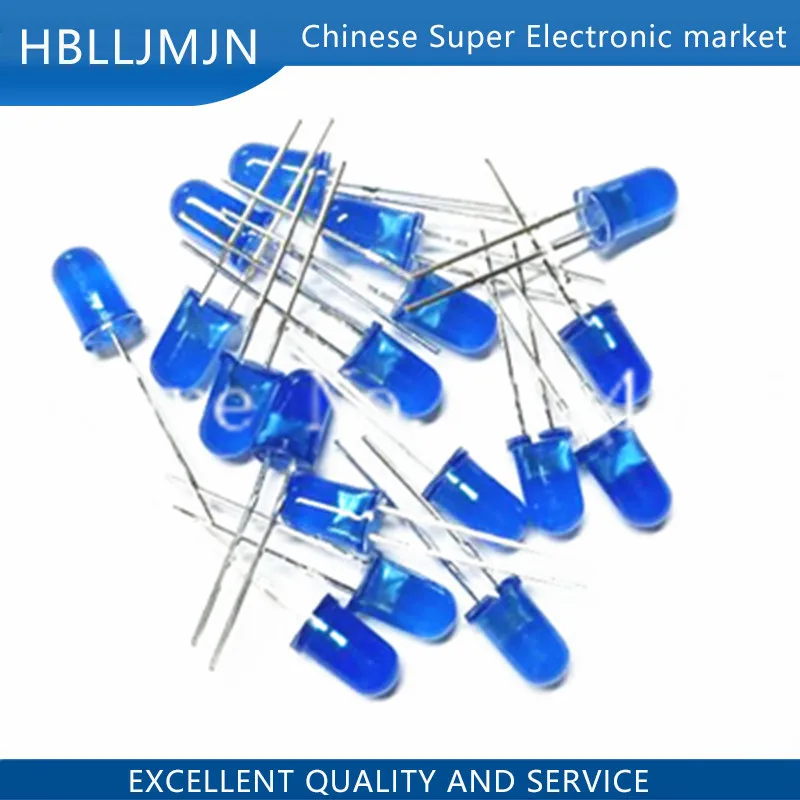 100 шт. 5 мм светодиодная лампа синего цвета светоизлучающие диоды | Электронные