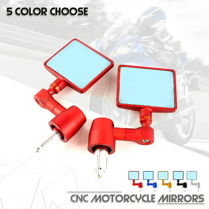 7/8&quot 22mm CNC Motorcycle Accessoire Bar End Mirror Square Rearview Side Mirrors For KAWASAKI Z250SL Z1000 Z1000SX | Автомобили и