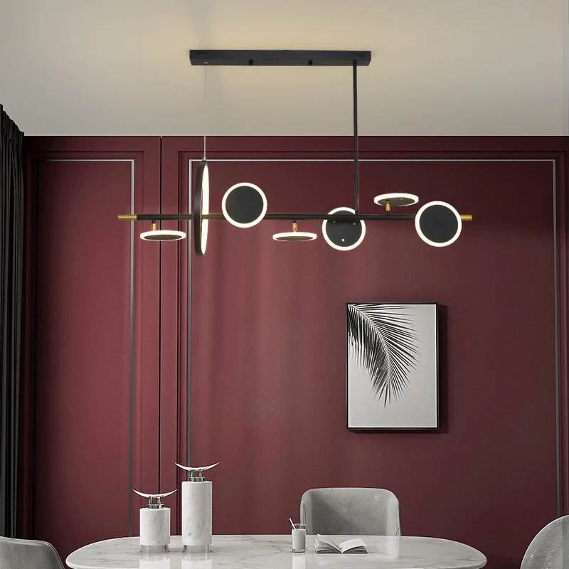 Economici Semplice E Moderno Lampadario A Bracci Del LED Sala Da Pranzo Di Ferro Lungo Appeso Bar Ristorante Luce Lampada A Sospensione Creativo Montaggio Regolare 3 Colori