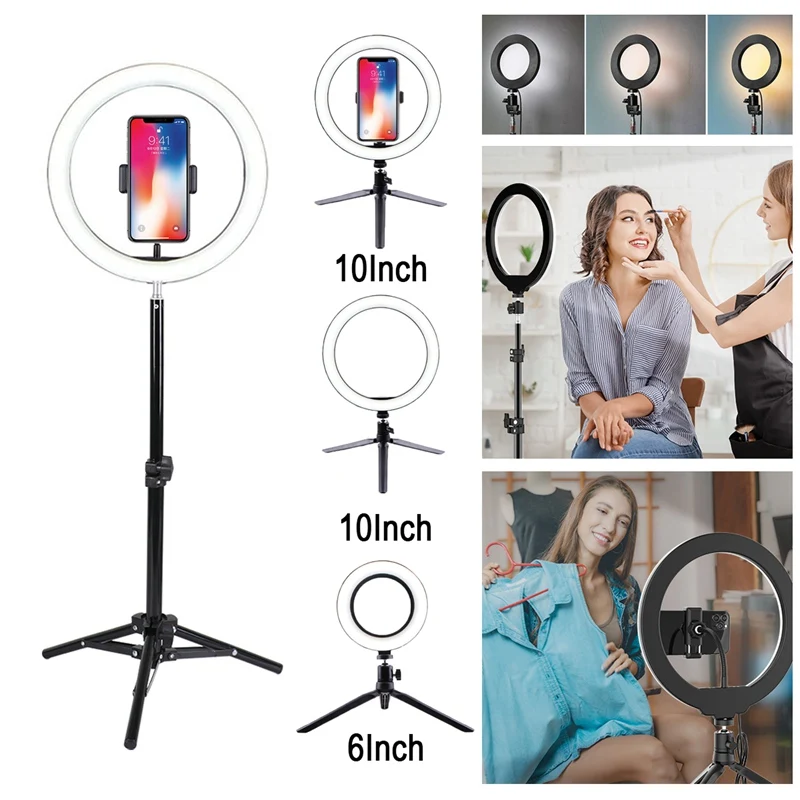 

Phone LED Light Ring Selfie Ring Lamp Novelty Light 2021 Photography YouTube Video Live Studio Fill Photo Light For Smartphone