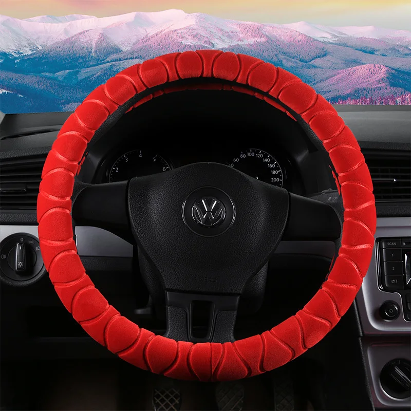 Новые поступления красный плюшевый чехол на руль для девочек теплый/Зимний