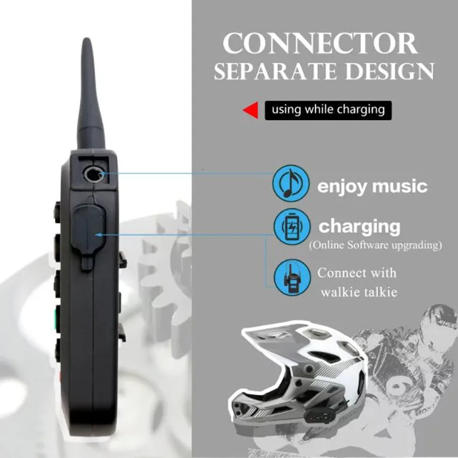 Ejeas E6 BT мотоцикл VOX гарнитура 1200 м шлем для связи переговорные Bluetooth Интерком для 6 гонщиков подходит полный лицо
