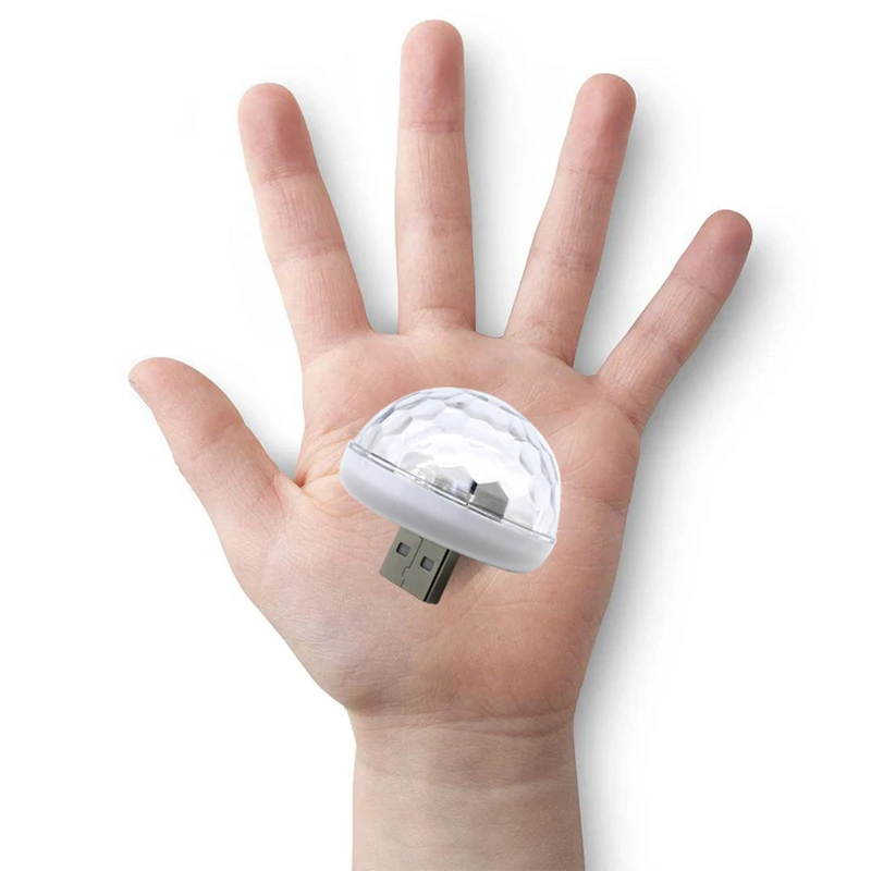 

Автомобильный USB-светильник DJ RGB, цветной мини-светильник с интерфейсом для Iphone, подходит для праздника, вечеринки, интерьера, купольная ламп...
