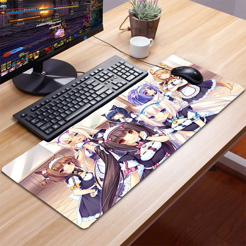 

Chocola Nekopara Japan XXL 90x40 Mousepad Gamer Gaming Mouse Pad Anime Girl Computer Accessories Keyboard Laptop Tappetino Mouse