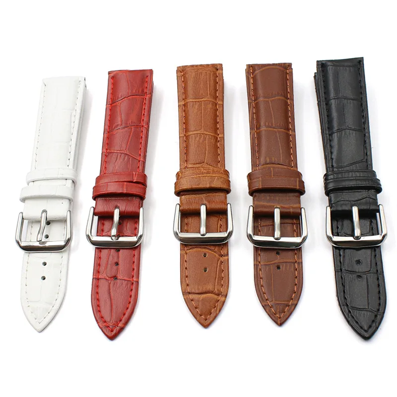 

Second floor leather strap accessories strap leather man waterproof and sweat bamboo paperclip buckle band 22 m