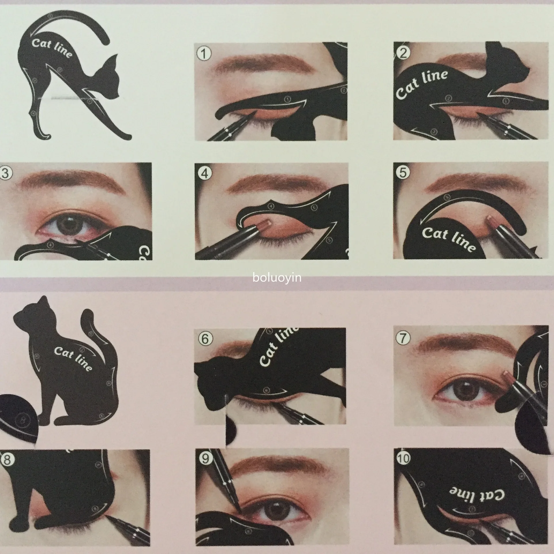 USPS Beauty форма для бровей трафареты 2 шт. женщин кошачья линия Pro инструмент макияжа