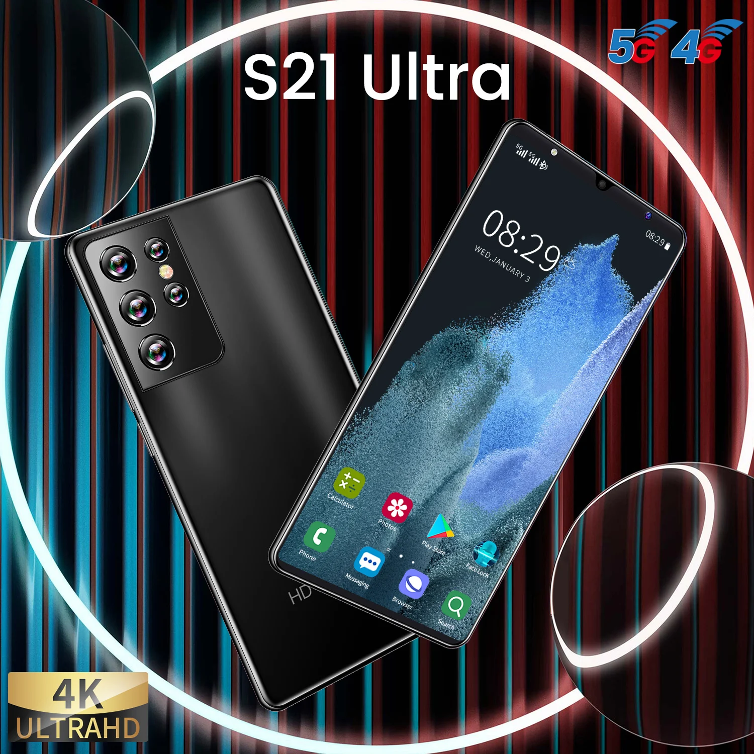

New Version Galay S21 Ultra 5G Android 5.0 Inch Smartphone 5000mAh 16MP+32MP 6GB+128GB Unlock Mobile Phones Global Version
