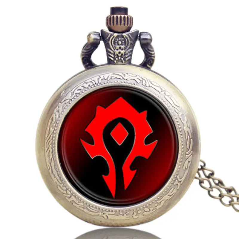 P1126 Антикварные карманные часы WORLD OF WARCRAFT Для женщин Для мужчин часы Цепочки и ожерелья кулон с цепочкой Fob часы белый циферблат Подарки варкрафт - Цвет: P1126