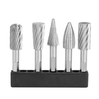 5pcs 14inch hex shank high speed steel burrs rotary files tools for aluminum and iron hardware files milling cutter files