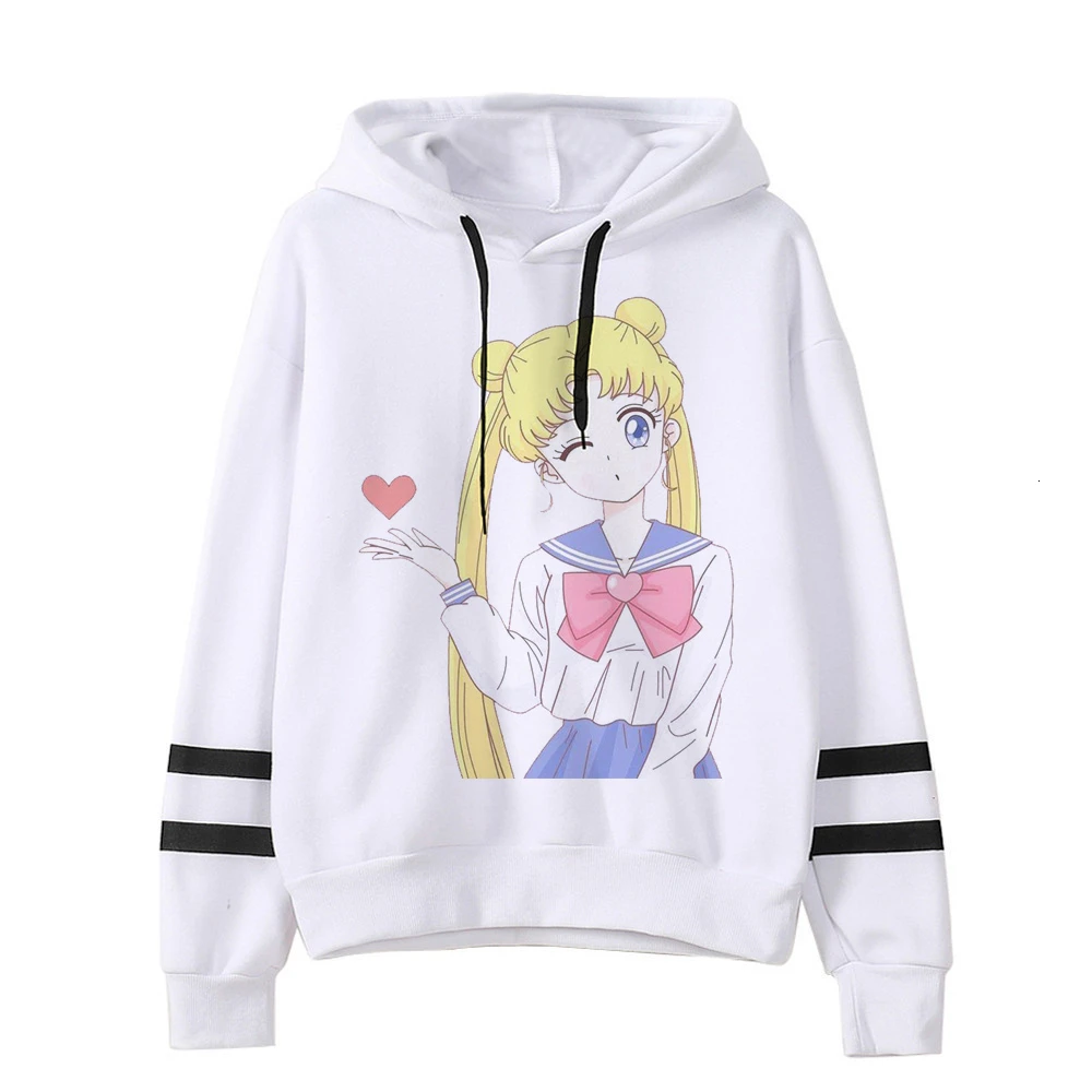 Сейлор Мун Женская толстовка kawaii Забавный ulzzang Толстовка harajuku корейский стиль графический женская одежда толстовки Модные гранж - Цвет: 417