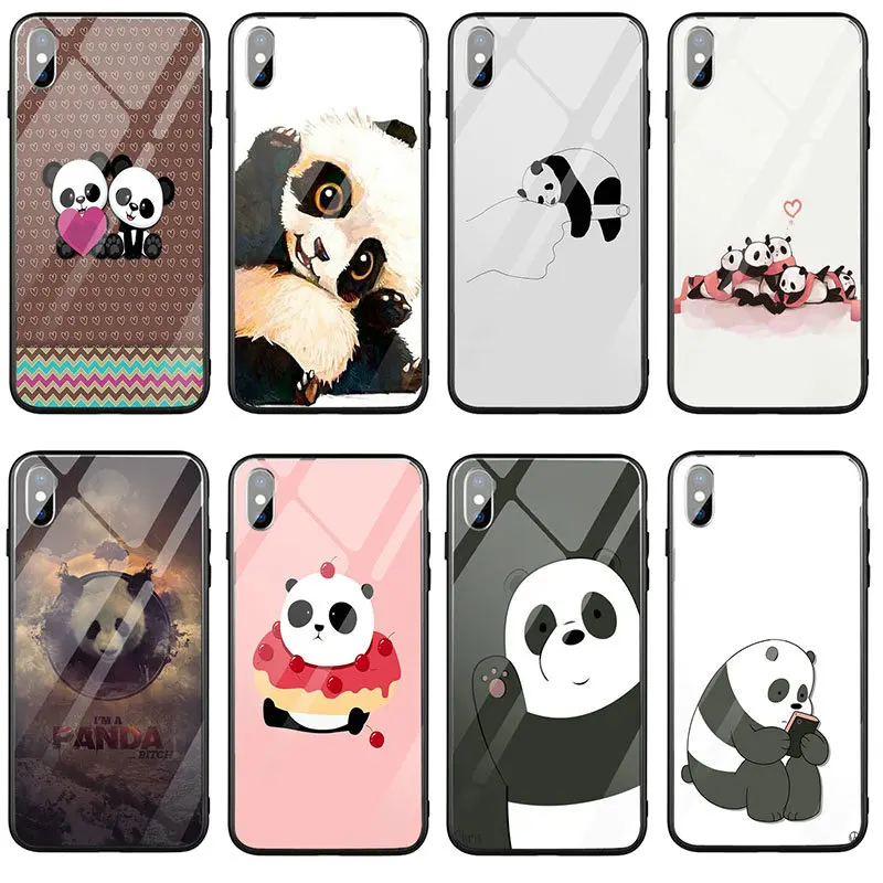 Забавные мультяшные панды любовь сердце для iPhone X XR XS 11 Pro Max 10 7 5 детской SE 6 6S 8 Plus