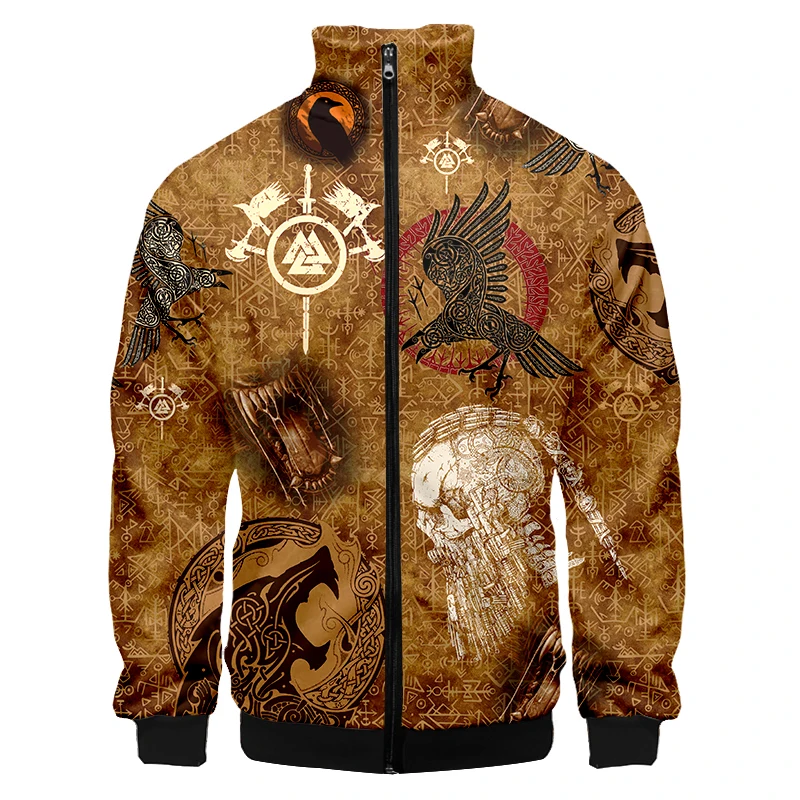 

LCFA Autumn And Winter Casual High-quality Stand-up Collar Zipper Jacket Group Men And Women Jacket Retro Ethnic Animal Totem