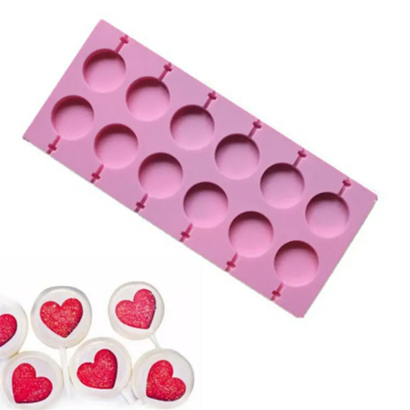 

Round Silicone Lollipop Mold Flower Candy Chocolate Molds Cake Decorating Form Bake Bakeware Tool Bear Lolipops Cake Molds