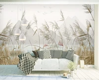 custom high end wallpaper modern minimalist reed landscape landscape nordic background wall decoration painting