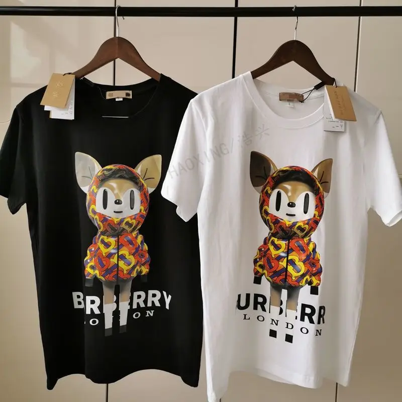 

2021 Summer New Short-sleeved T-shirt Printing Male and Female Couples Korean Version of the Top Loose Large Size