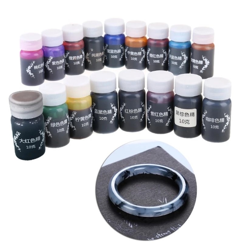 

P15F 17 Pcs/Set Resin Drop Glue High Concentration Transparent Color Paste Pigment