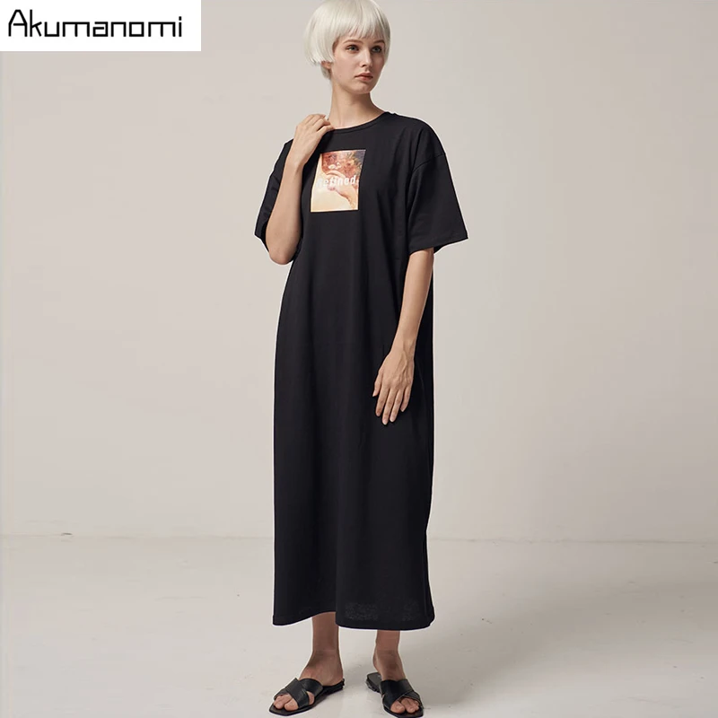 Хлопковая футболка макси размера плюс 7xl 6xl 5xl 4 Xxxl черное летнее праздничное