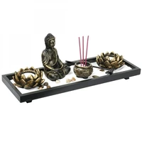 buddha statue figurines candle tray tealight candlestick holders ornaments office decoration accessories zen home decorations