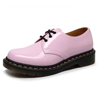 new winter pink sexy womens casual leather shoes low top shoes lace up large size doctor womens shoes flat shoes single shoes