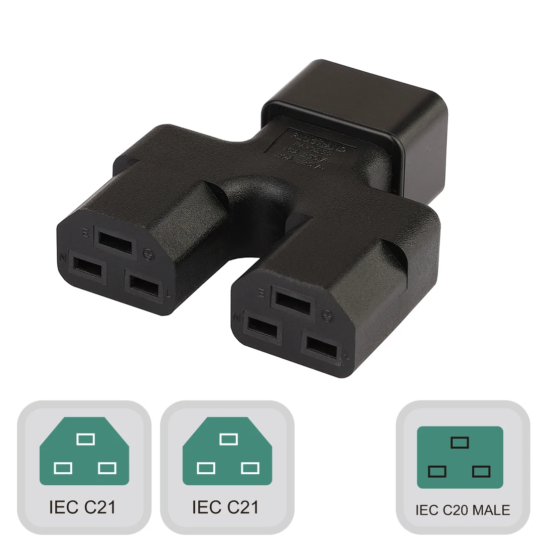 JORINDO C20 к C21 IEC 320 папа двойному 2 * Женский адаптер питания 16A 250V UPS PDU |