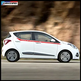 Наклейка на боковую юбку автомобиля s для hyundai i10- гоночный спортивный стиль полосы Авто тела индивидуальные наклейки Наклейка на городскую машину