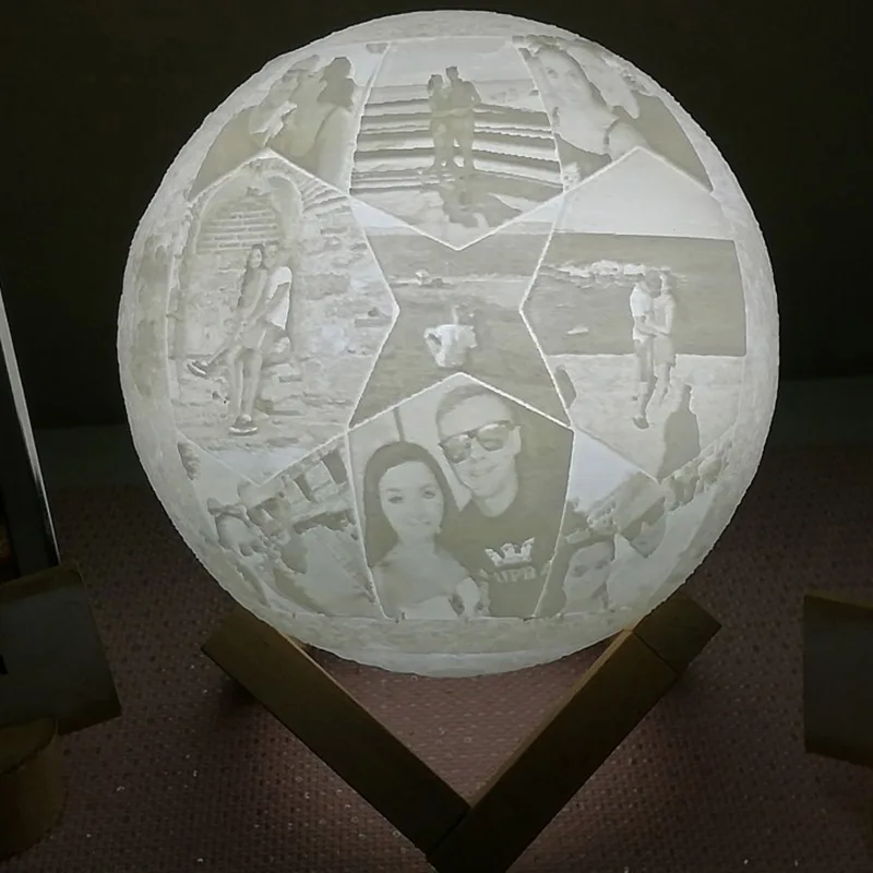 16 цветов фото DIY 3D печать Лунная лампа Изменение цвета лунный USB Перезаряжаемый