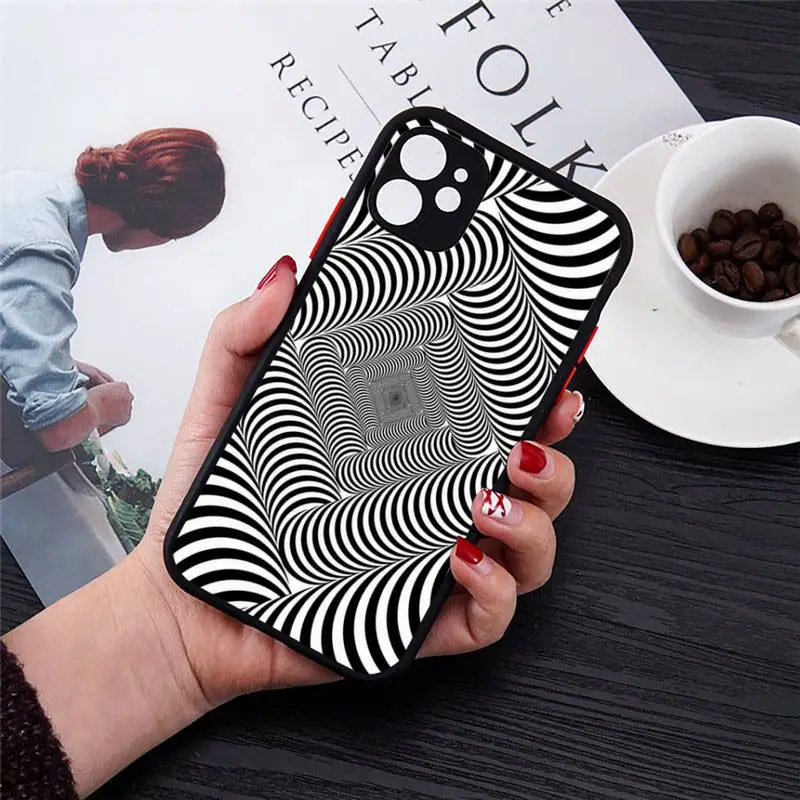 

A Fractal Illusion Line Art Phone Case matte transparent For iphone 7 8 11 12 plus mini x xs xr pro max cover