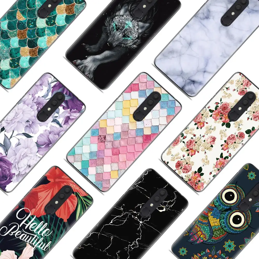 

Shockproof Phone Case For Alcatel 3 (2019) / 5053 Colorful Painted TPU Silicone Soft Cover