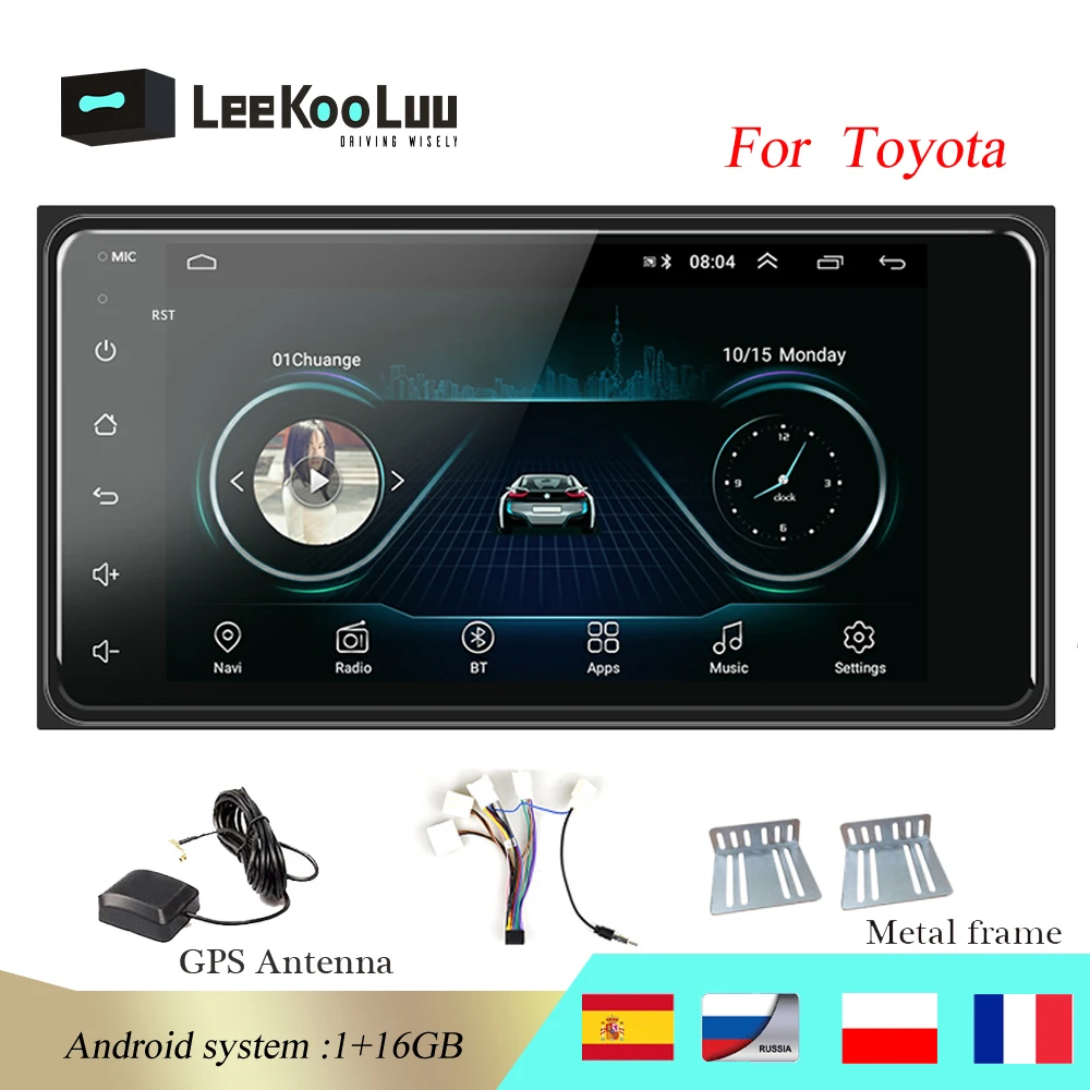 Автомагнитола LeeKooLuu MP5 плеер с 7 &quotсенсорным экраном GPS Wi Fi ISO/Android для