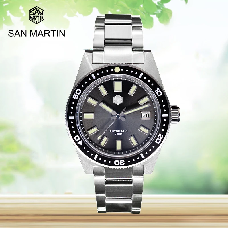 

San Martin 62mas V4 41mm Diver Mens Watch Sapphire NH35 Automatic Mechanical Watches Bracelet Date 20Bar waterproof sports watch