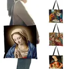 Женские дизайнерские сумки с принтом в виде сказочного Бога масляной живописи, высококачественные сумки для покупок для продуктов, сумки-тоуты B13227