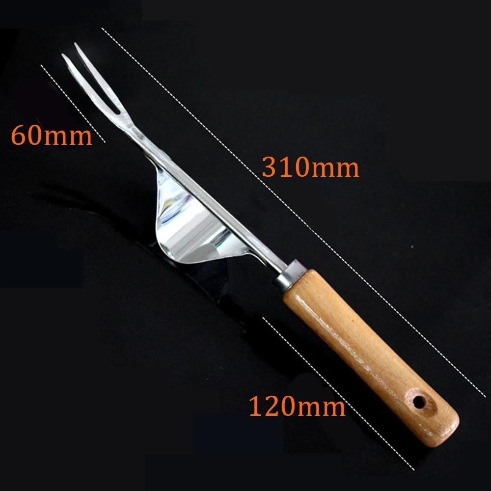 

Stainless Steel Manual Weeding Fork Wood Handle Transplanting Digging Removing Taproot Tool Garden Planting Weeding Tools