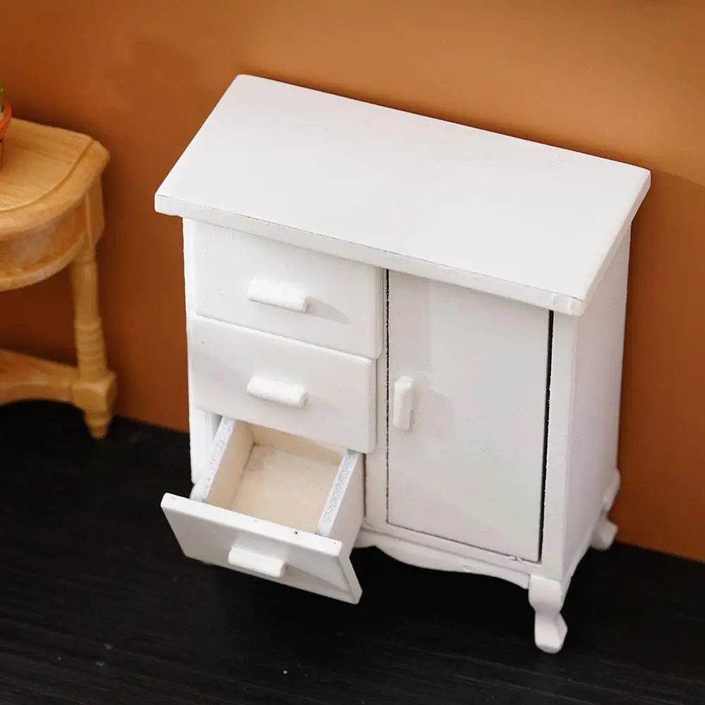 

1:12 Dollhouse Furniture Miniature Decoration Pocket Storage Hanging Shelf With Shelf Drawer Bedroom Cupboard Cabinet Floor D3S0