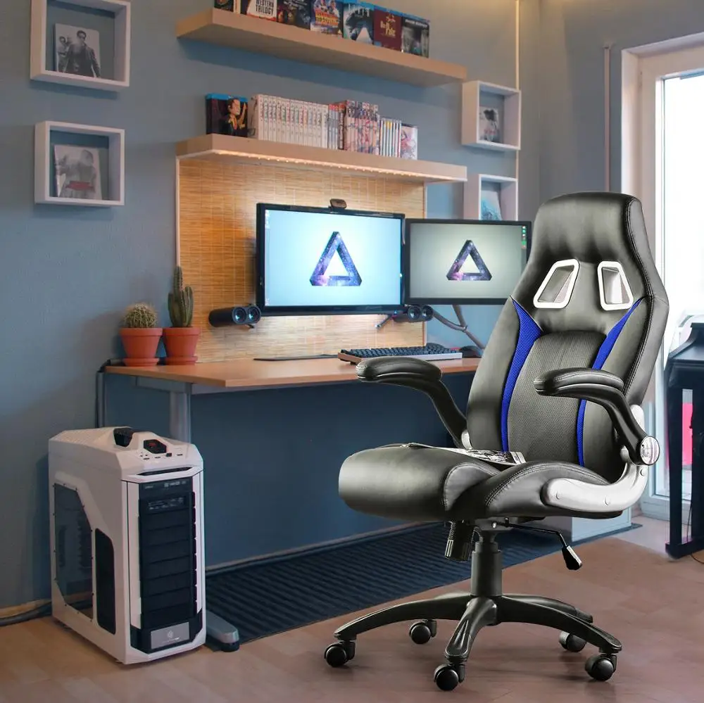 

Furgle Ergonomic Desk Chair Swivel Office Chair with Adjustable Support Headrest Gaming Chair Height Adjustment and Rocker