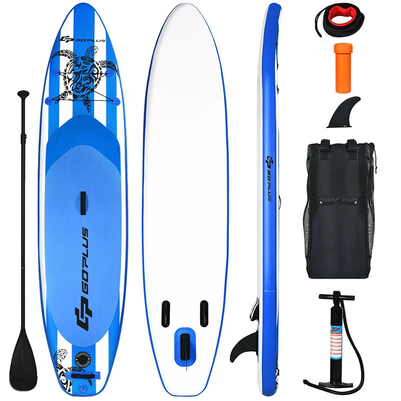 

GOPLUS Surfing Surfboard Extra Wide Stable Design 10.6' Inflatable Adjustable Paddle Board with Carry Bag