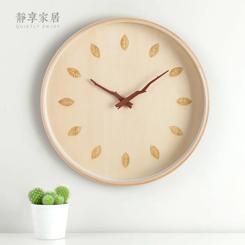Деревянные настенные часы большой 3d скандинавский простой гостиной современный