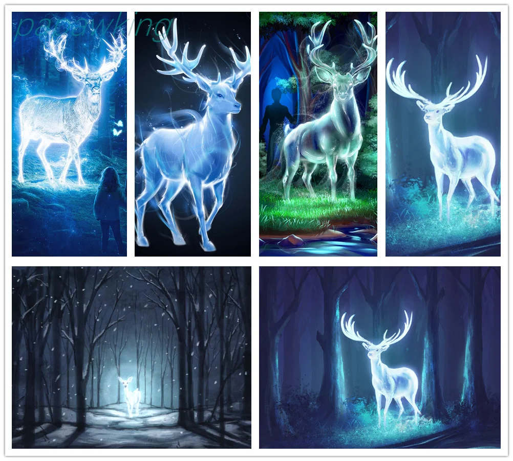 

Diy Diamond Painting Forest Glowing Deer Full Diamond Cross Stitch Kit Art Rhinestone Embroidery Home Decoration Pictures