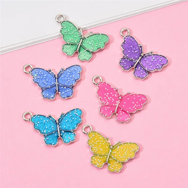 10 шт. подвески бабочки красочная эмалированная бабочка Очаровательная фурнитура
