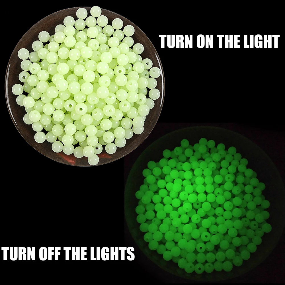 100 шт./лот Рыболовные Поплавки бусины светящиеся шарики для ночной рыбалки