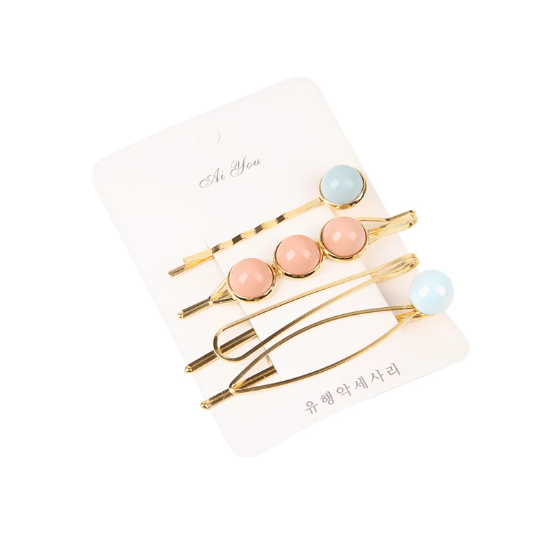 4 шт./компл. жемчужная заколка женские заколки разноцветные бусины для волос