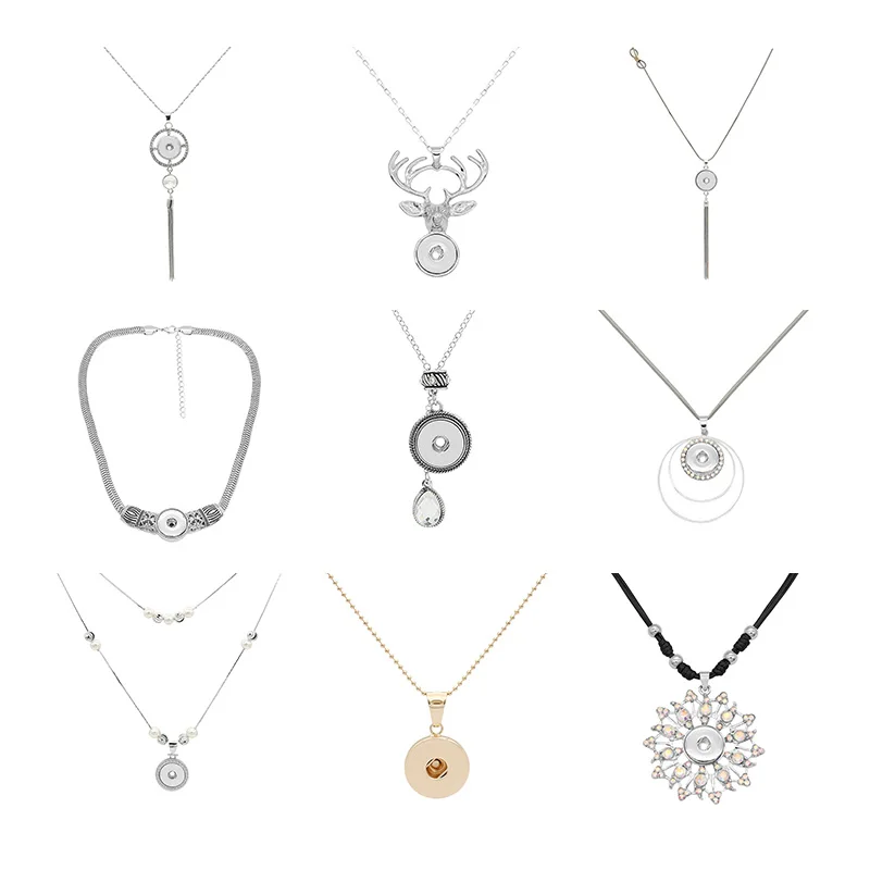 

18mm 20mm Snap Button Necklace DIY Jewelry KD3045