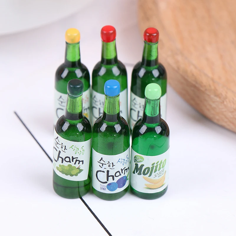 

5Pcs 1:12 Dollhouse Miniature Fruit Juice Bottles Model Dolls Kitchen Food Doll House Furniture Toys