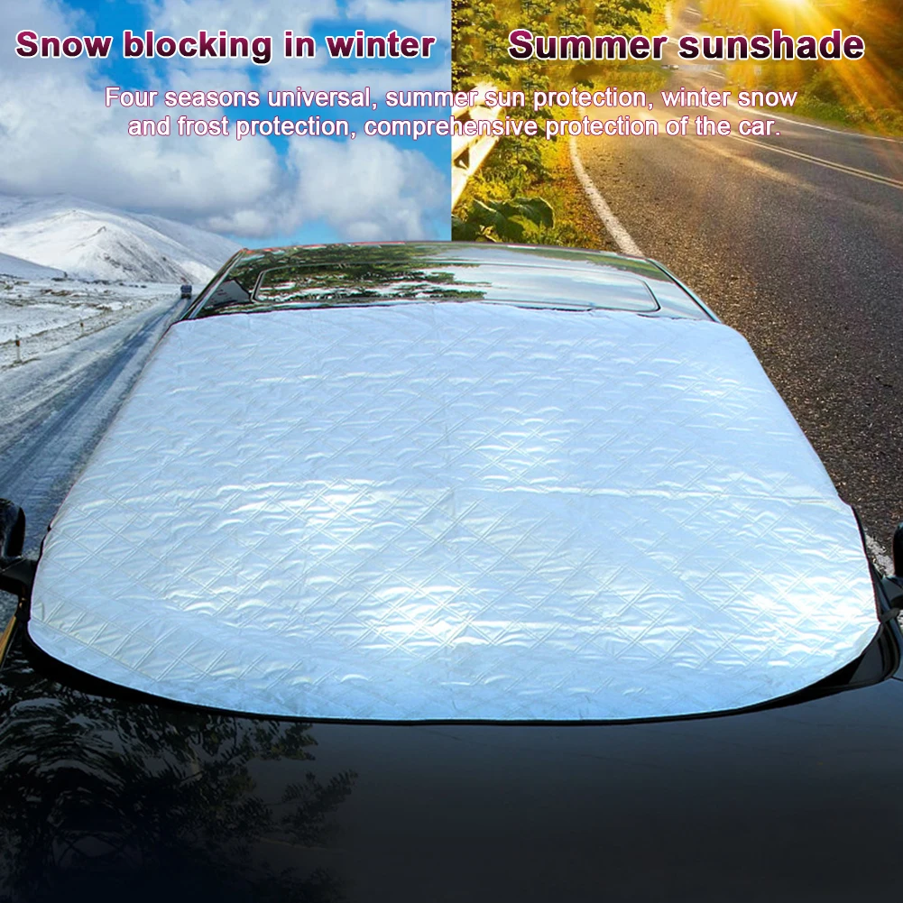

Universal Car Sunshade UV Protection Front Windshield Sun Shade Aluminum Foil Magnetic Thickened Suction Snow Cover 145*120cm