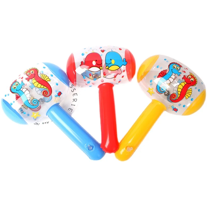 Martillo inflable de aire de dibujos animados para ni&ntilde;os, juguete para hacer ruido, con campana de Color aleatorio, al por mayor-4