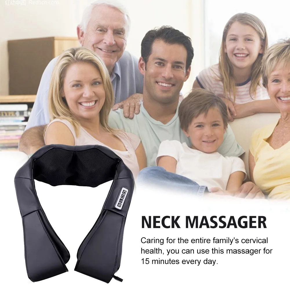 

Home Car Electrical Body Neck Massager Back Relaxation Massagem U Shape Shoulder Shiatsu Infrared Heated 3D Kneading Shawl Belt
