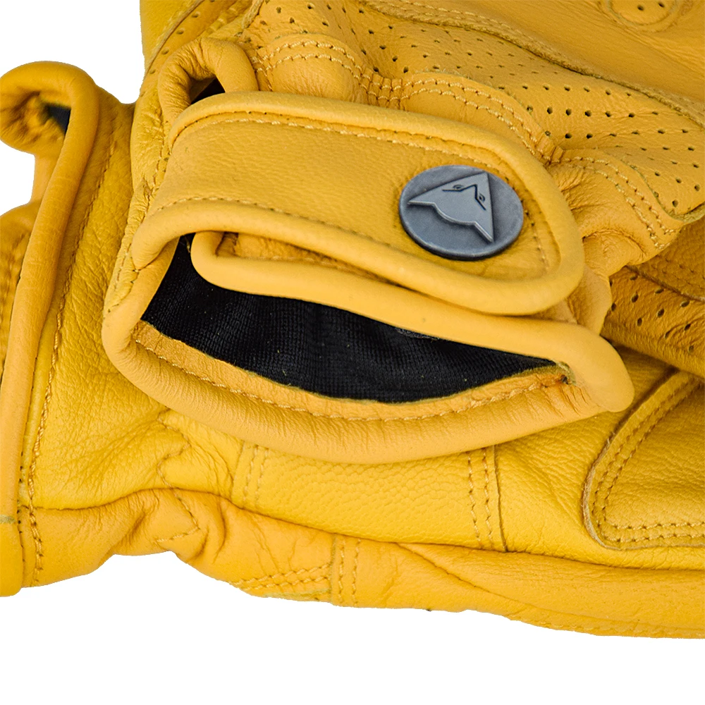 

MJMOTO Cowhide Retro Motorcycle Gloves Men Touch Screen Leather Electric Bike Glove Cycling Full Finger Motorbike Moto Bike