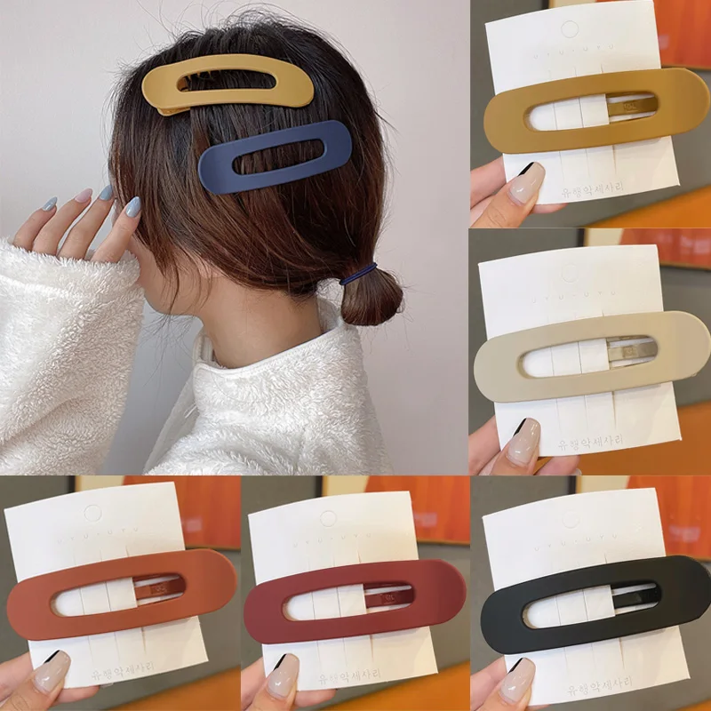 

MueRaa Women Girls Solid Color Korean Style Oval Hair Clips Hair Accessories Fashion Acrylic Hairpins Hairgrips Big Barrettes